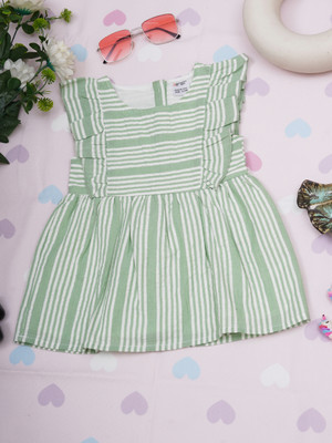 CREATIVE KID'S Baby Girls Midi/Knee Length Casual Dress(Green, Cap Sleeve)