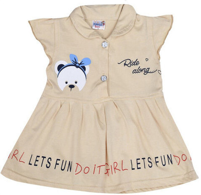 Swagata Trends Girls Midi/Knee Length Casual Dress(Multicolor, Short Sleeve)