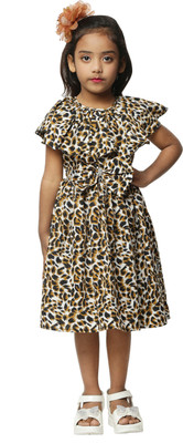 Shahina Fashion Girls Below Knee Party Dress(Black, Cap Sleeve)