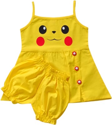 OF FASHION Baby Girls Midi/Knee Length Casual Dress(Yellow, Sleeveless)