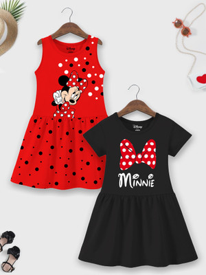 DISNEY BY MISS & CHIEF Indi Girls Midi/Knee Length Casual Dress(Multicolor, Sleeveless)