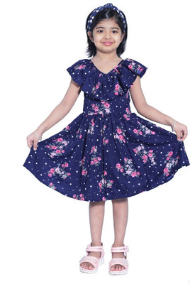 Wish Littles Girls Below Knee Party Dress(Multicolor, Short Sleeve)