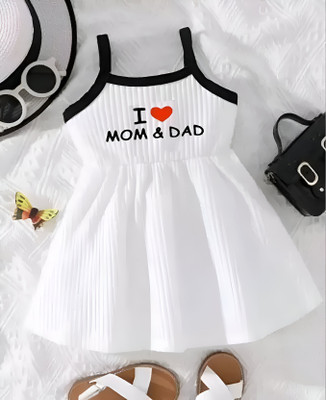 BISAL Indi Baby Girls Midi/Knee Length Party Dress(White, Sleeveless)