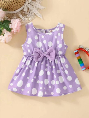 Ksaliya Enterprise Girls Midi/Knee Length Casual Dress(Purple, Sleeveless)