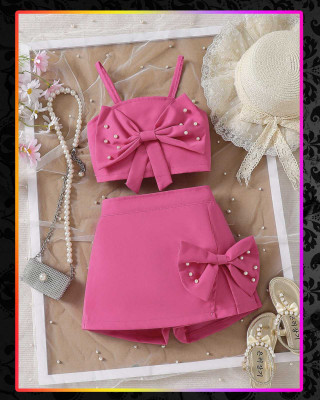 QUITIE Girls Party(Festive) Top Skirt(Pink)