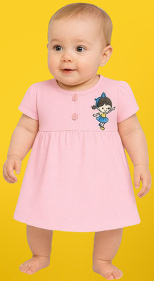 Shakubhar Fashion Baby Girls Midi/Knee Length Casual Dress(Multicolor, Half Sleeve)