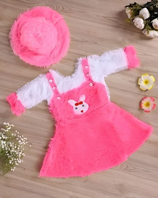 apna collection Baby Girls Above Knee Festive/Wedding Dress(Pink, Half Sleeve)