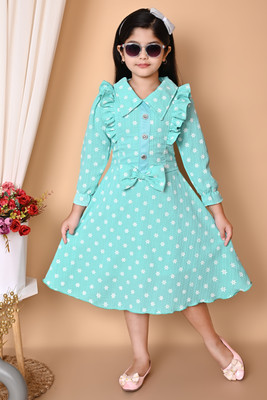 ZEXXO Girls Below Knee Party Dress(Pink, 3/4 Sleeve)