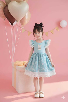 arexclusive Baby Girls Below Knee Casual Dress(Pink, Sleeveless)