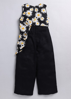 Lazy Shark Floral Print Girls Jumpsuit
