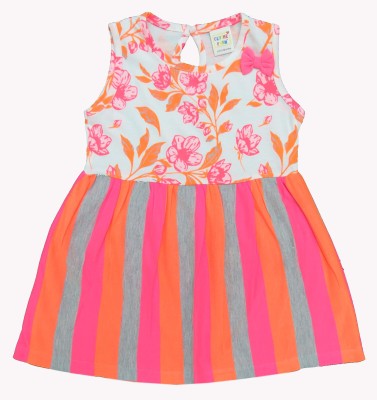 Clothe Funn Baby Girls Midi/Knee Length Casual Dress(Multicolor, Sleeveless)