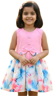 AsRosCollection Baby Girls Midi/Knee Length Casual Dress(Pink, Sleeveless)