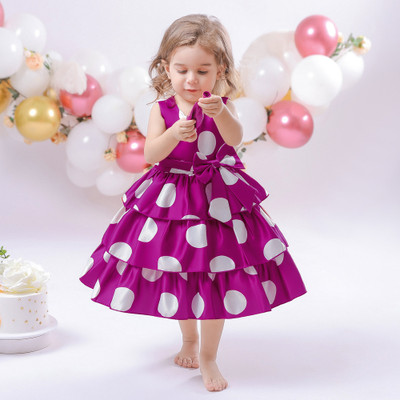Flip The Style Girls Midi/Knee Length Party Dress(Purple, Sleeveless)
