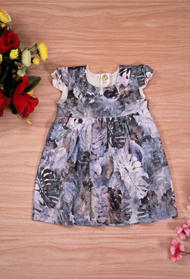 VAVA Creation Indi Girls Midi/Knee Length Casual Dress(Blue, Short Sleeve)