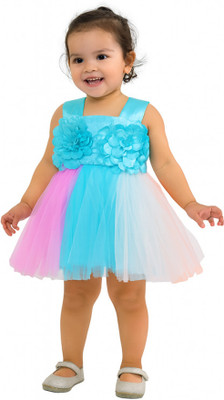 Takshak Fashion Baby Girls Below Knee Party Dress(Multicolor, Sleeveless)