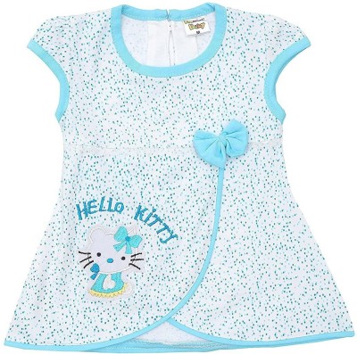 NammaBaby Baby Girls Midi/Knee Length Casual Dress(Blue, Short Sleeve)