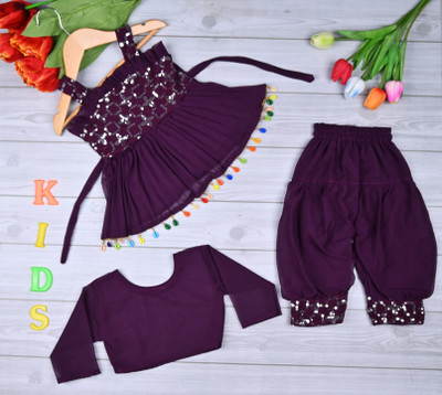 SAMJHO FASHION Baby Girls Party(Festive) Gown Pant(WINE)