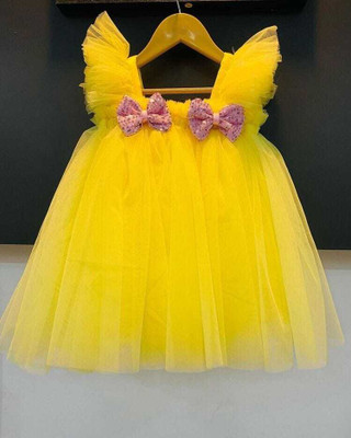 aliyaenterprise Baby Girls Above Knee Festive/Wedding Dress(Green, Sleeveless)
