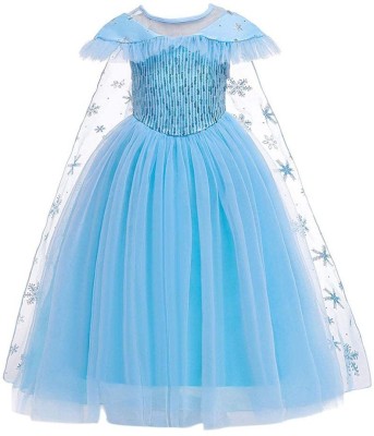 KENIM FASHION Elsa Dress for Girls| Princess Frock| Frozen Frock Kids Costume Wear