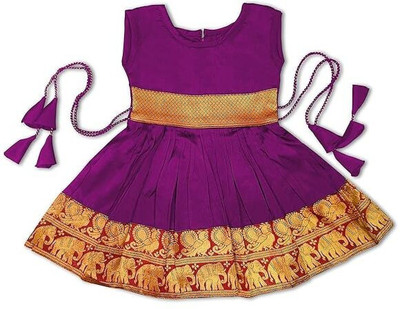 kavija Baby Girls Midi/Knee Length Festive/Wedding Dress(Purple, Sleeveless)