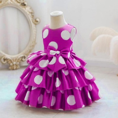 HANS ENTERPRISE Girls Maxi/Full Length Party Dress(Purple, Sleeveless)