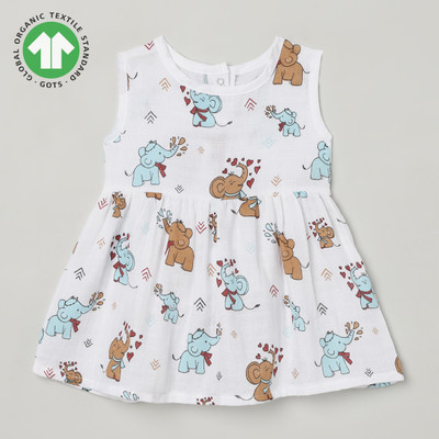 The Boo Boo Club Baby Girls Midi/Knee Length Casual Dress(Brown, Sleeveless)