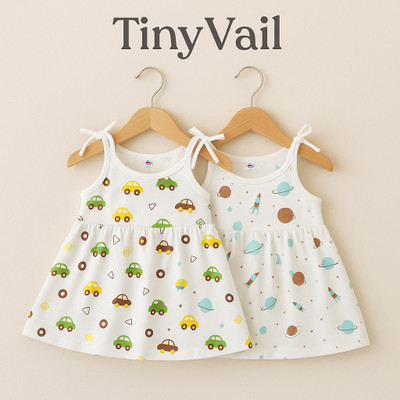 TinyVail Baby Girls Above Knee Casual Dress(White, Full Sleeve)