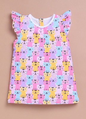 LIL KNOTS Baby Girls Midi/Knee Length Casual Dress(Multicolor, Fashion Sleeve)
