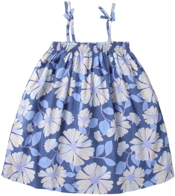 GAP Girls Below Knee Casual Dress(Blue, Sleeveless)