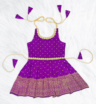 UFB Baby Girls Above Knee Festive/Wedding Dress(Purple, Sleeveless)