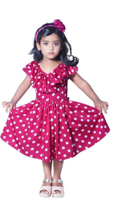 Wish littlle Baby Girls Midi/Knee Length Party Dress(Pink, Sleeveless)