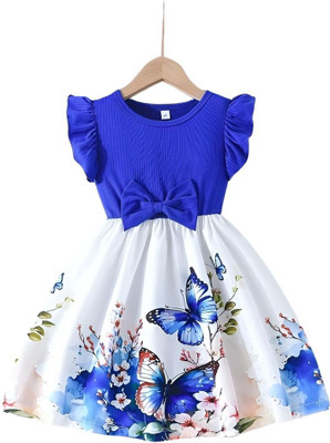 Gebet Baby Girls Midi/Knee Length Casual Dress(Pink, Short Sleeve)