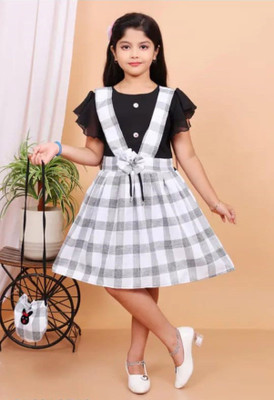 SAFASIJA Baby Girls Midi/Knee Length Party Dress(Multicolor, Short Sleeve)