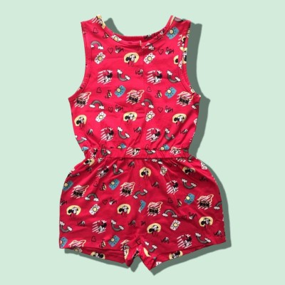 ILU INDIA Girls Mini/Short Casual Dress(Red, Sleeveless)