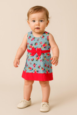 Clothe Funn Baby Girls Midi/Knee Length Casual Dress(Multicolor, Sleeveless)