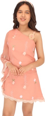 Cutecumber Girls Above Knee Casual Dress(Pink, Full Sleeve)