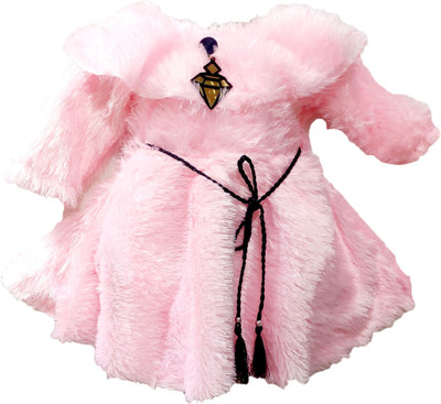 STUMBLE FASHION Baby Girls Midi/Knee Length Festive/Wedding Dress(Pink, Full Sleeve)