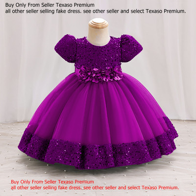kidzy dresses Girls Maxi/Full Length Party Dress(Purple, Short Sleeve)