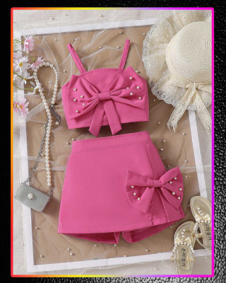 QUITIE Girls Party(Festive) Top Skirt(Pink)