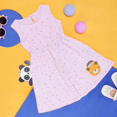 YU by Pantaloons Baby Girls Midi/Knee Length Casual Dress(Purple, Sleeveless)