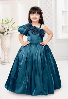 STAJMINADRESSES Baby Girls Maxi/Full Length Party Dress(Green, Fashion Sleeve)