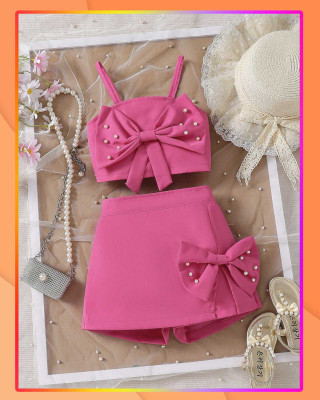 QUITIE Girls Party(Festive) Top Skirt(Pink)