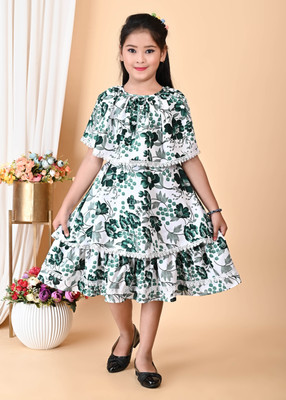 ARHAN FASHIONZ Indi Girls Below Knee Festive/Wedding Dress(Purple, Half Sleeve)