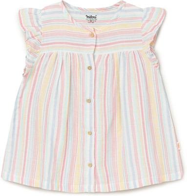 milou Indi Girls Midi/Knee Length Casual Dress(Multicolor, Fashion Sleeve)