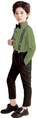Bleckz Someak Boys Casual Shirt Pant(Green)