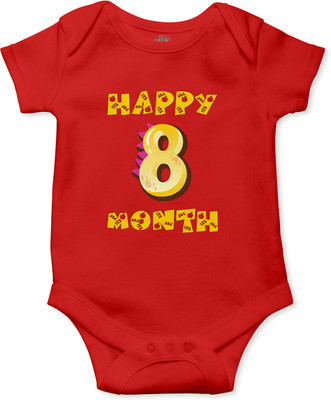 THE PRINT PLATTER Romper For Baby Boys & Baby Girls Graphic Print Pure Cotton(Red, Pack of 1)