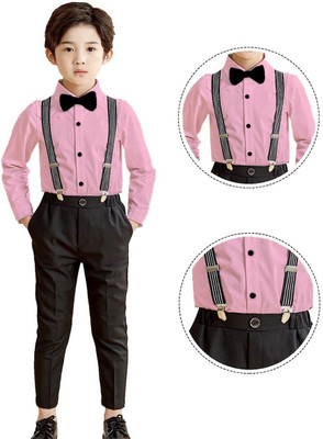 KRIYU CREATION Dungaree For Boys Party Solid Cotton Blend(Multicolor, Pack of 1)