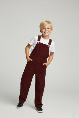 Cherry Crumble by Nitt Hyman Dungaree For Baby Girls Casual Self Design Cotton Blend(Maroon, Pack of 1)