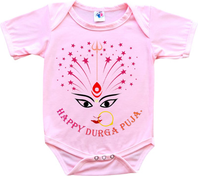 Cutie Pals Romper For Baby Boys & Baby Girls Casual Graphic Print Cotton Blend(Pink, Pack of 1)