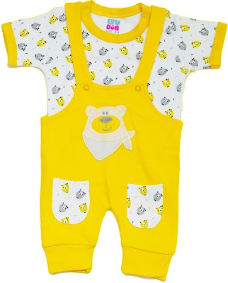 LUV-DUB Dungaree For Baby Boys & Baby Girls Casual Graphic Print Pure Cotton(Multicolor, Pack of 2)